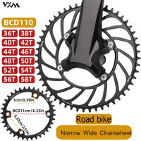VXM Road Bike Chainwheel 110 BCD Speed Bicycle Chainring 110BCD 4 Holes Crown 36T 54T 56T 58T Hollow Out Design For R7100 R8100