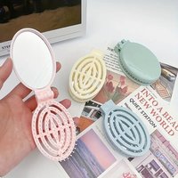 Portable Folding Hair Comb with Mirror, Lightweight & Mini Portable Scalp Massage Comb. A Perfect Gift for Women & Girls.