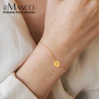 EManco Mini Delicate Round Jewelry Stainless Steel Gold-Plated Bracelet Simple Party Favors Wholesale