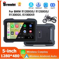 Srnubi 5-inch Mortorcycle Player Stereo Navigation GPS For BMW R1200GS/ R1250GS/ R1300GS /S1000XR Carplay Android Auto Mirror