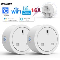 16A UK plug WiFi Smart Socket With Energy Monitoring,Support CozyLife App, Works With Alexa, Google Home Vioce Control