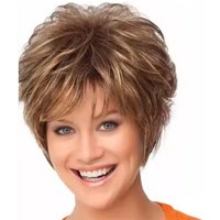 WHIMSICAL Short Ombre Bob Wigs for Women Straight Synthetic Hair Wig with Bangs Fashion Wig with Dark Roots