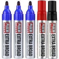 3color Large-Capacity Marker,3mm Round Toe,Oil-Based Big-Ended Marker Pen,Refillable ink,Waterproof,Non-Erasable