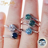 JoyceJelly 1CT Moissanite Ring S925 Sterling Silver Wedding Jewelry For Women GRA Certified VVS1 D-color Round Cut Wedding Bands