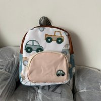 Cute Cartoon Car Pattern Kids Backpack, Lightweight Kindergarten School Bag, Fashion Versatile Travel Backpack for Boys Girls
