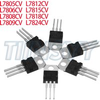 10PCS LM7805 L7805CV/L7806/7808/7809/7812/7815/7818/7824 TO-220 Transistor Voltage Regulator