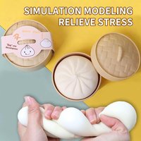 SU 1PC Steamed Stuff Bun Anti-Stress Ball Fidgets Toy Dumpling Squishies Soft Slowing Rebound Foam Toy Ultra-Soft Decompression