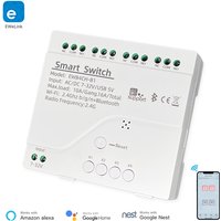 Smart 4 Channel Smart WiFi Bluetooth Wireless Dry Contact Relay Switch Module,APP Remote Control,Works With Alexa Google Home