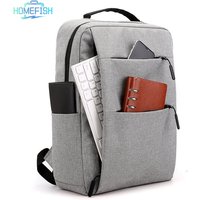HOMEFISH Unisex Laptop Backpack, Multi-layer Zipper & Large Capacity, 13-15 Inch Business Travel Bag