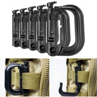 5Pcs Plastic D-Ring Tactical Carabiner Grimlock Lock Hard Hook Buckle Clip For Molle Webbing Accessories Backpack/Pouch/Bag/Belt
