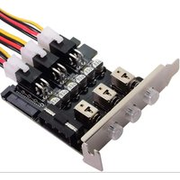 Hard Disk Control System 4Pin SATA Power Expansion Card Control Switch LED Backlit Numbered Hard Drive PCI Expansion Card PCIE