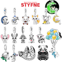 Silver-Plated Bear With Top Hat Charms Beads Fit Original Bracelets Bag Keychain Charms Beads Pendant Diy Women Jewelry Gift