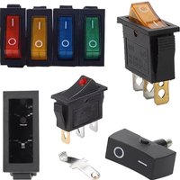 8Pcs Rocker Switch ON-OFF 3Pin KCD3 Boat-shape 2 Position Toggle Switch with Light for Electrical Equipment
