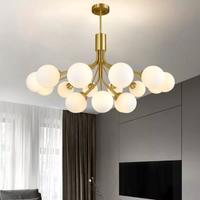 Nordic glas ball kronleuchter Led Gold Luxus Schlafzimmer Küche Lampe Magie Bean Apiales Kronleuchter Für esszimmer cafe beleuchtung