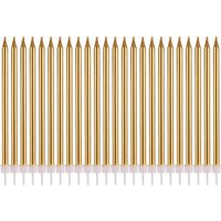 24pcs Gold/Rose Gold/silver Candles Cake Decoration Wedding Birthday Party Cake Decor Candles Supply