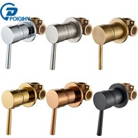 Brass Mixer Tap Bathroom Water Faucets Shower Diverter Valve Black Chrome Concealed Bifunctional Hot Cold Valve Contral Valve