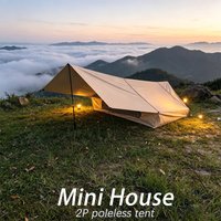Mini House 2 Person Poleless Tent Outdoor Camping Waterproof Lightweight Double Tent Portable Easy Setup Hiking Backpacking Tent