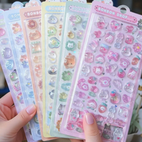 Cartoon *3D Relief Drop Stickers Cute Animals Candy Ghost Scrapbooking Diy Journal Stationery Sticker Deco School Office Supplie