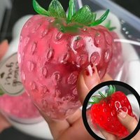 Kawaii Strawberry Fruit Squishy Ball Handmade Thin Skin Vaseline Stress Relief Toy Soft Squeeze Fidget Sensory Toy Birthday Gift