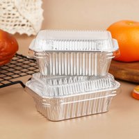 10Pcs Disposable Aluminum Foil Baking Pans With Lids - Rectangular Containers For Cakes Muffins Bread Food Storage & Takeout
