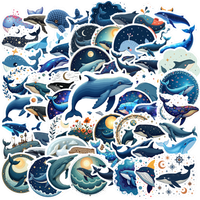 Waterproof Whale Stickers: Ocean themed vinyl decals for notebooks, luggage, instruments & more. Marine & decorative fun!