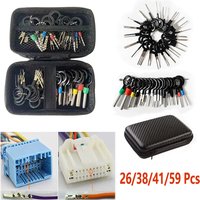 26/38/41/59Pcs Automotive Plug Pullers Car Terminal Removal Repair Tools Electrical Wiring Crimp Connector Pin Extractor Kit