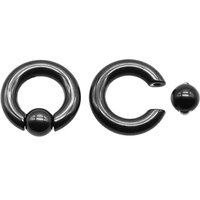 1Pc Black Large Gauge Surgical Steel Captive Bead Ring Ball for Septum Piercing BCR PA Nose Ring Ear Expander 12G 6G 00G 12mm
