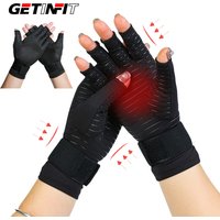 GETINFIT 1Pair Pressure Gloves Adjustable Non-slip Health Care Wristband Gloves Joint Swelling Rheumatic Pain Arthritis Unisex