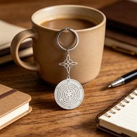 LIKGREAT Wiccan Witch Knot & Pentagram Torch Keychain Steel Gold Color Stainless Steel Gothic Key Holder for Bags Decorative Key