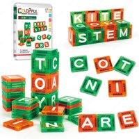 56Pcs Mini Magnetic Building Block Toys, Uppercase Letter Storage Set, Children's Learning Word Spelling Magnetic Toy