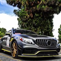 For Mercedes Benz C class W205 C205 S205 A205 C43 2019-22 Diamond GT Style Front Mask Grille Bumper Grill Body Kit Glossy Black
