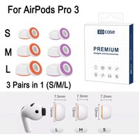 XDcase For AirPods Pro 3 Earphone Silicone Sponge Ear Tips Earplugs Cover Replacement, 3 Pairs / Pack (S/M/L)