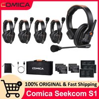 COMICA Seekcom S1 Wireless Intercom Headset System for 5 Users with Full-Duplex Communication 1300ft Team Communication