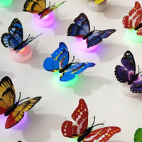 5/10Pcs 3D LED Butterfly Night Lights Faux Butterfly Glow Wall Stickers Wall Decoration Holiday Party Home Decoration