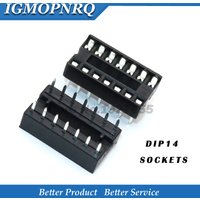 10pcs DIP-14 Square hole 14PIN DIP14 IC Sockets Adaptor Solder Type Socket round hole Wide body