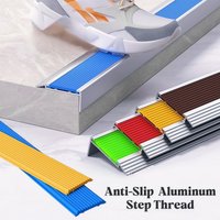 L-type Stair Nosing Protector Aluminum Profile With Anti-slip Rubber Grip Step Tread Corner Outdoor Safety Stair Edge Seal Strip