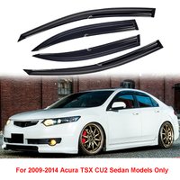 For 2009-2014 Acura TSX CU2 Sedan JDM Wavy Mugen Style Window Visors Rain Guards