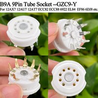 10PCS B9A 9pin Ceramic Tube Socket Valve Base For 12AX7 12AU7 12AT7 ECC82 6DJ8 6922 EL84 ECC81 ECC83 Audio Tube AMP PCB Mount