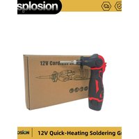 12V Quick-Heating Soldering Gun with Rotating Tip Constant Temperature Control Battery Level Display Lightweight Compact tools