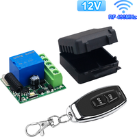 RF 433Mhz Universal Wireless Remote Control Switch DC 12V 10A Relay Receiver Module Transmitter Garage Door On Off Light Switch