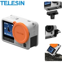 TELESIN Silicone Protective Case For DJI OSMO Action 6 Lens Cap Camera Drop Proof Case For DJI Action 6 with Safety Hand Rop