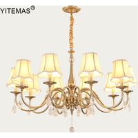 Crystal Chandelier With Lamp Shade For Living Room Gold Chandeliers Bedroom Farmhouse Church Pendant Lights Dining Room Light