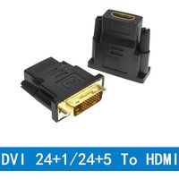 HD Compatible 24+1 24+5 DVI to HDMI Adapter Supports DVI-D DVI-I Digital Signal 1080P 60Hz Plug Play Gold-Plated For GPU Monitor