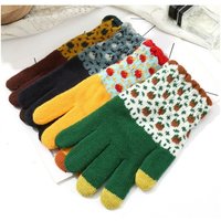 AliExpress NONE Sunflower-patterned Gloves Are Warm and Cute in Winter with Fleece Lining for Cycling Rock Climbing Windproof and Touch Screen