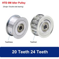 1PCS HTD8M 20 Teeth 24 Teeth Tensioner Idler Pulley Bore 5mm-25mm With Bearing For HTD 8M Timing Belt Width 15/20/25/30/40mm