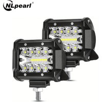 2pcs 60W LED Work Light Bar Spot Flood Combo light Pods Offroad Fog Lamp for SUV ATV UTV LED Light Bar