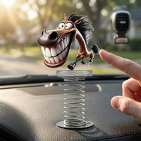 Creative Car 2D Acrylic Horse Monkey Pendant Funny Decor Pendant Bobblehead Cartoon Dashboard Decor Car Interior Accessories