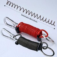 Embedded Steel Wire Spring Anti Loss Telescopic Rope Stainless Steel Keychain, Steel Wire Spring Rope Is Sturdy And Durable