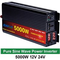 EASUN POWER 4000W 5000W Czysty Sinusoidalny Inwerter Samochodowy DC 12V 24V na AC 220V Przenośny Power Bank Konwerter Transformator