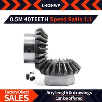 0.5M40T Bevel Gears Gear Cnc 90 Degree Conical 90° Motor Reducer Rack Servo Inner Hole 6mm Metal 45 Steel Electric